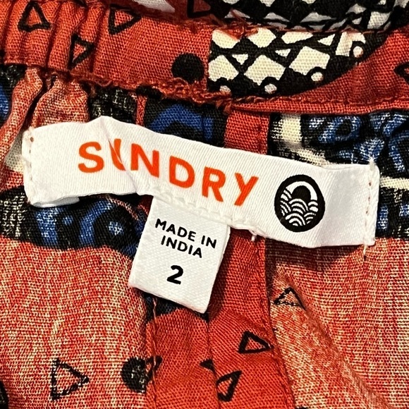 Anthro Sundry Floral Balloon Pants Cropped Joggers Boho Print size 2/US Medium - Picture 3 of 10